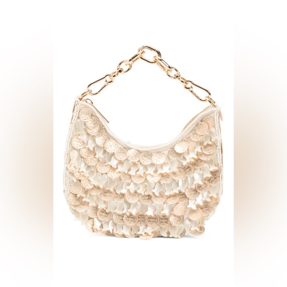 Handbags - Elegant Cream Mini Bag with Gold Accents